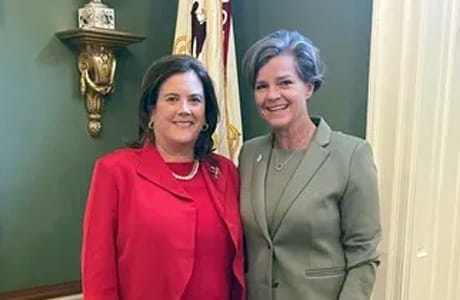 Virginia McGregor, Geisinger board member and Geisinger College of Health Sciences President Julie Byerley, MD, MPH