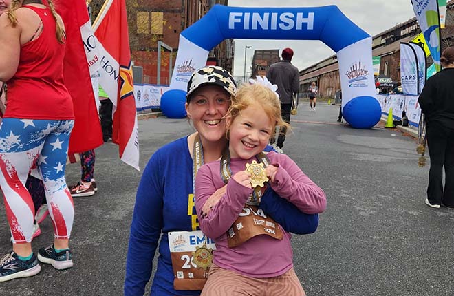 Emily Artman with her daughter, Virginia.