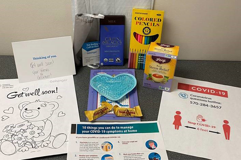 Care packages for patients who test positive for COIVD-19