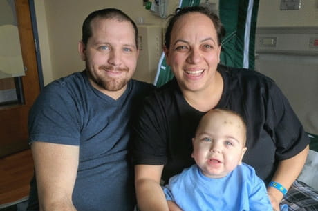 Bentley recovers at Janet Weis Children's Hospital following a blizzard