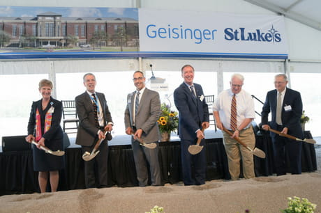 Groundbreaking at Geisinger St. Luke's Hospital.