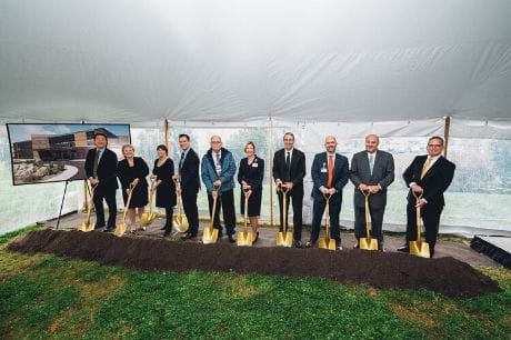 Geisinger and Highmark leaders break ground for the Geisinger Lock Haven Medical Clinic.