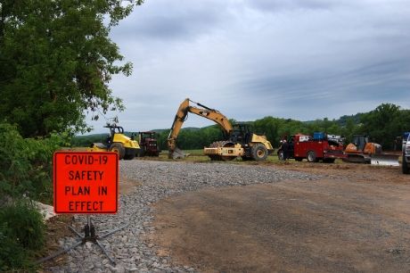 Construction equipment at the Geisinger Medical Center Muncy construction site. 