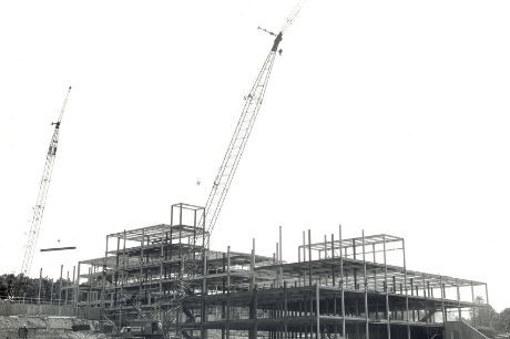 Construction at the former NPW Hospital, now Geisinger Wyoming Valley Medical Center. 