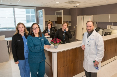 Heart and Vascular Center staffers at a desk