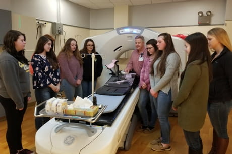 Juniata County High School students at Geisinger Lewistown Hospital
