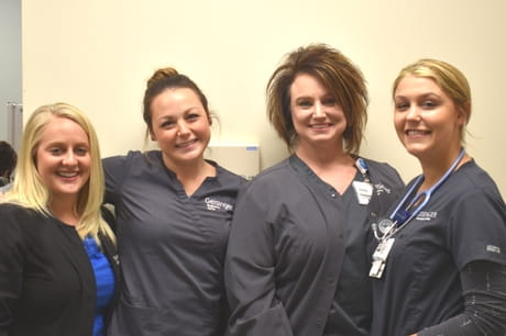 Cassandra Boozel CRNP, Brittany Mathews RN, Vicki Ematat RN, Kendyl Morse RN