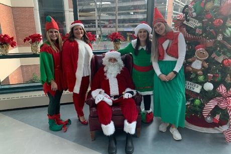 Santa and his helpers.