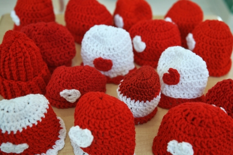 Red hats donated to NICU babies at GWV