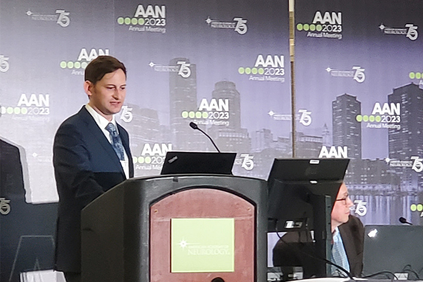 Neurology resident at conference