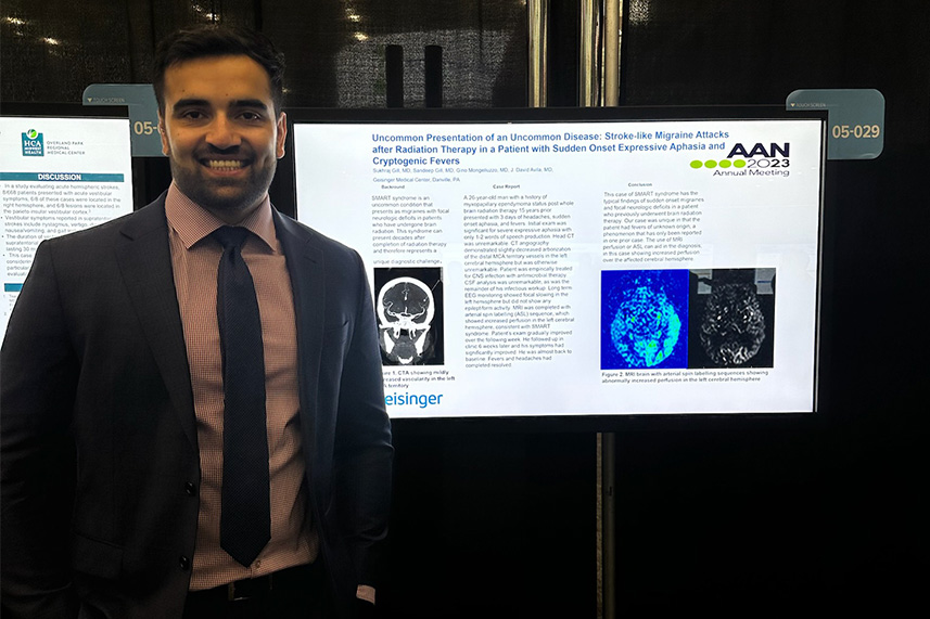 Neurology resident at conference