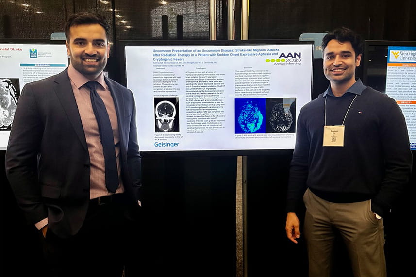 Neurology resident at conference