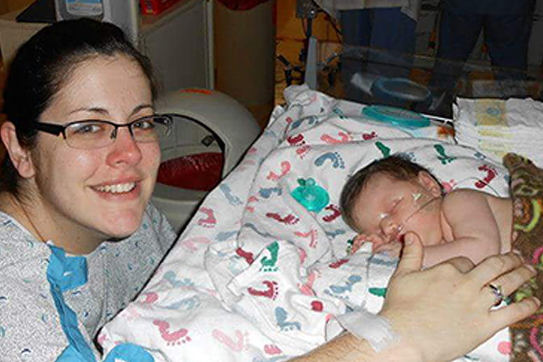 Kelly Medici and her baby