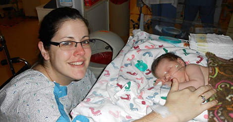 Kelly Medici and her baby