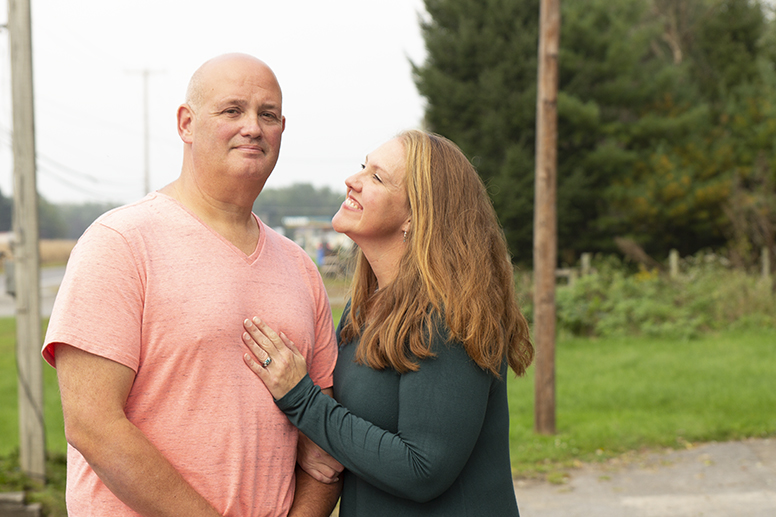 Becky Carl looking lovingly at her husband, Carl. Both had bariatric surgery.