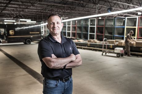 Jim Unger at his  workplace