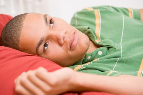 Teenager lying down
