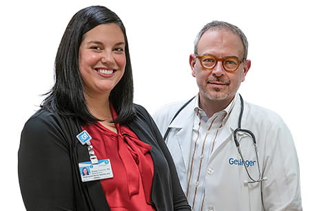 Elissa Concini, MSN, obstetrics clinical nurse educator and Lowell Stoltzfus, MD.