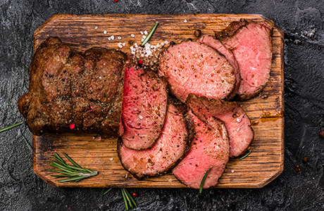 Cocoa spiced beef tenderloin with pineapple salsa
