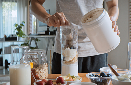 Making a protein shake 