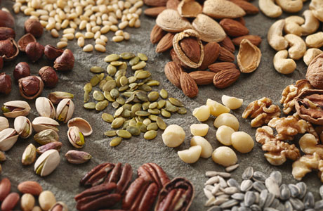 Combination of mixed nuts. 