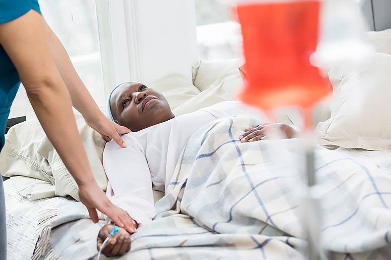 Male patient receiving treatment.