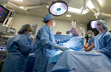 Doctors getting ready for a surgery