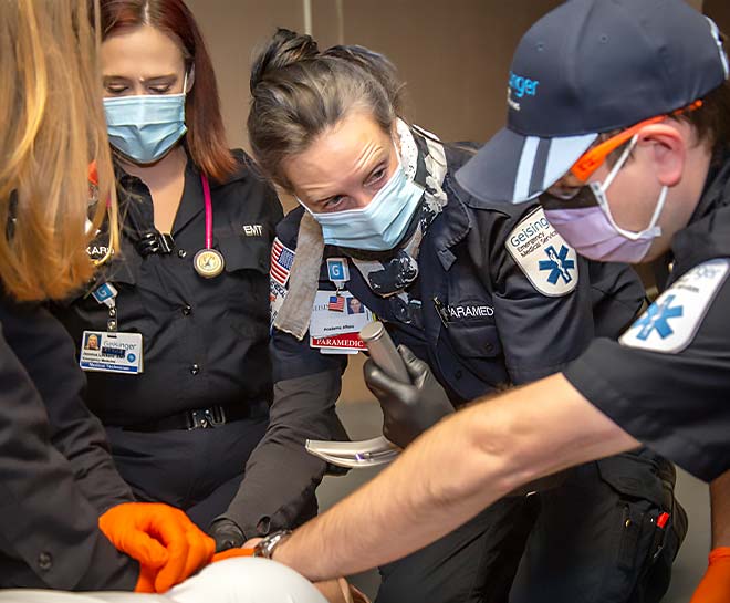 Patient recovering at home following trauma surgery.