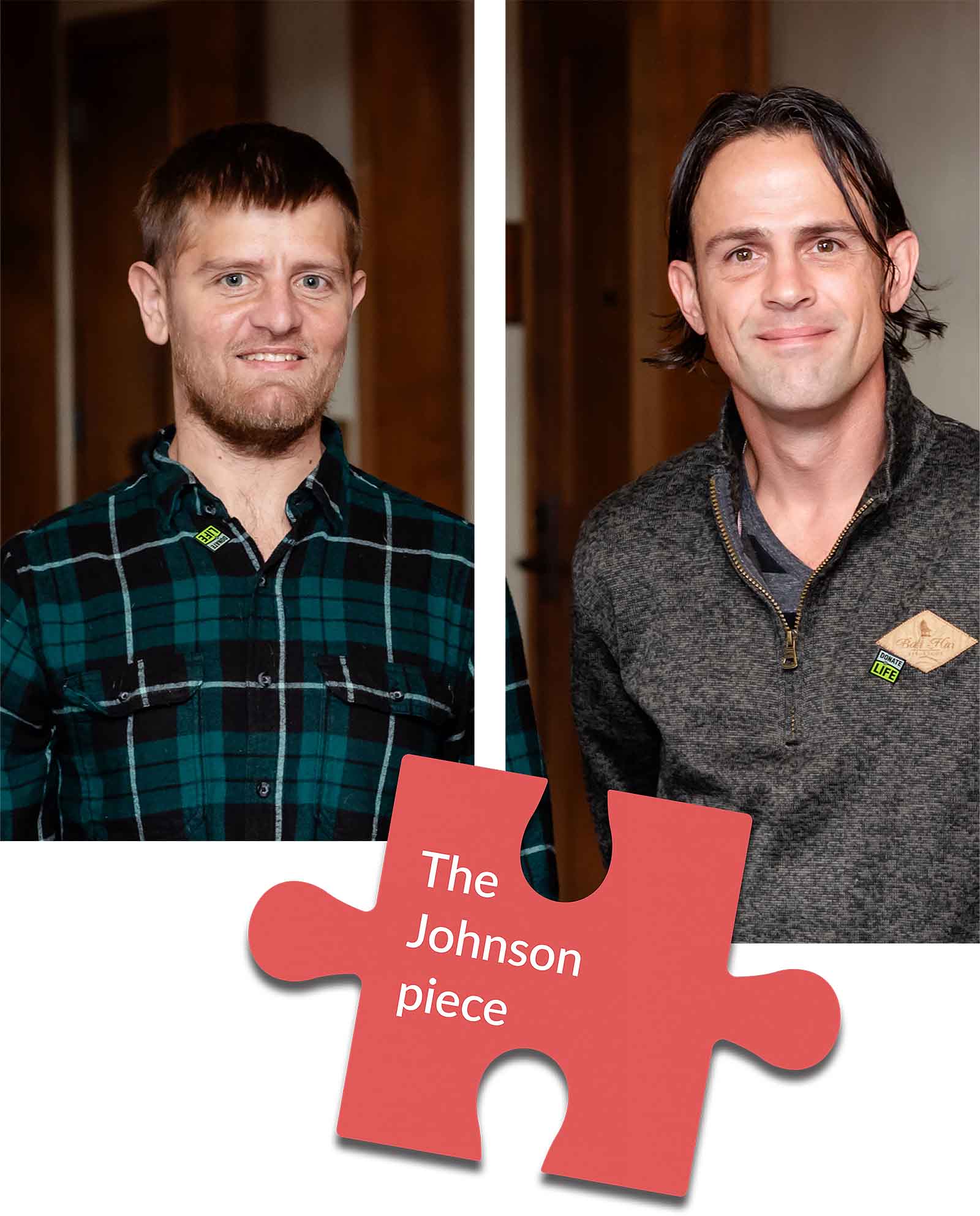 A photo collage featuring individuals who are part of the kidney donation program.