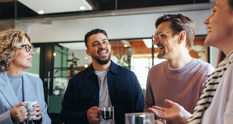 an image of employees chatting